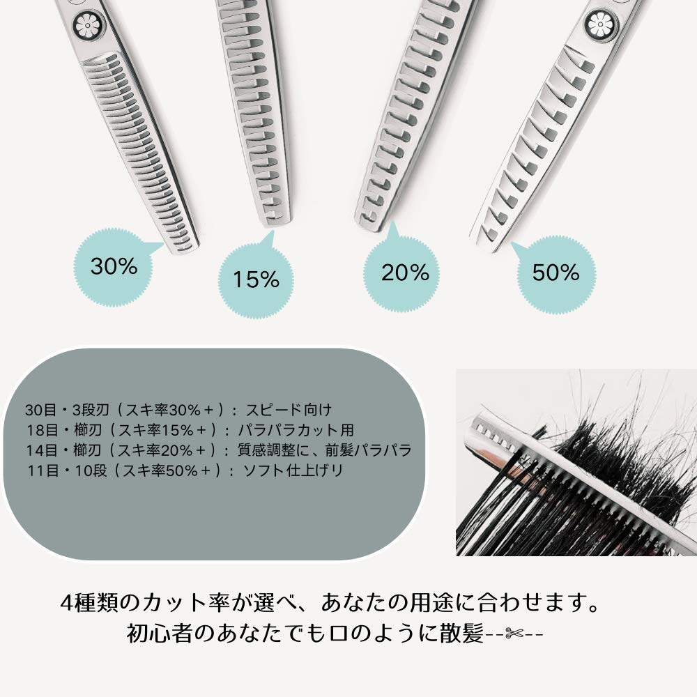 Amazon.co.jp: すきバサミ 6.0インチ・ 30目・スキ率（30％＋）日本
